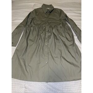 ASOS DESIGN Maternity cotton mini smock shirt dress Womens Size 2 Light Green‎